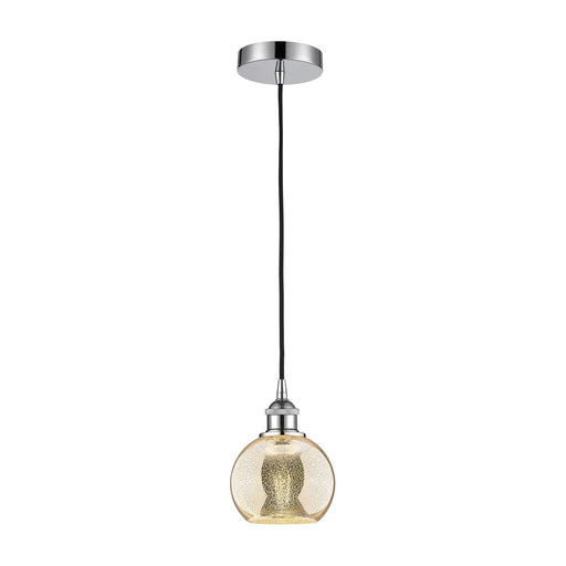Innovations Athens 6in 1-Light Mini Pendant | Industrial Polished Chrome Steel and Mercury Glass | Kitchen Island & Dining Room | Model 616-1P-PC-G128-6