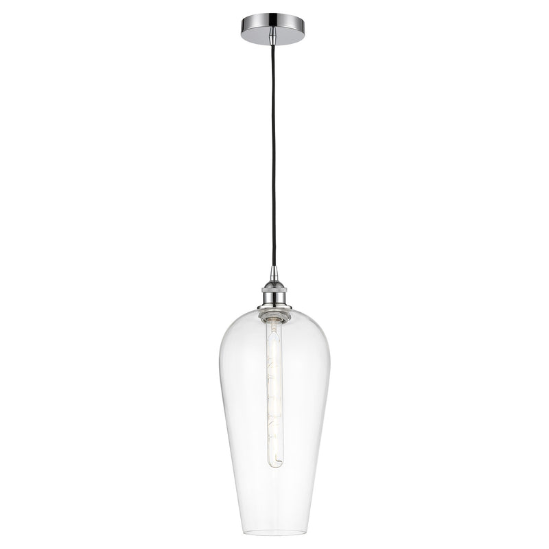 Innovations Chelsea 8in 1-Light Mini Pendant | Industrial Polished Chrome Steel and Clear Glass | Kitchen Island & Dining Room | Model 616-1P-PC-G456-8CL