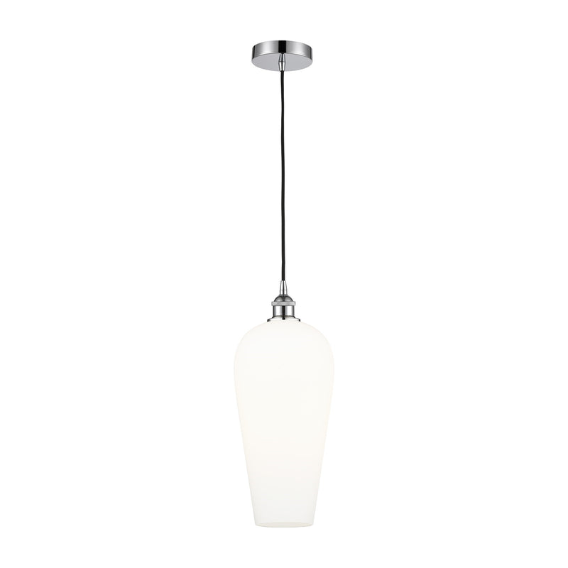 Innovations Chelsea 8in 1-Light Mini Pendant | Industrial Polished Chrome and White Glass | Kitchen Island & Dining Room | 8 x | Model 616-1P-PC-G456-8WH