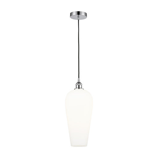Innovations Chelsea 8in 1-Light Mini Pendant | Industrial Polished Chrome and White Glass | Kitchen Island & Dining Room | 8 x | Model 616-1P-PC-G456-8WH