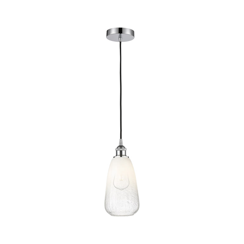 Innovations Brookhaven Almond 6in 1-Light Mini Pendant | Industrial Polished Chrome Steel and Opal Glass | Kitchen Island & | Model 616-1P-PC-G480-6OP