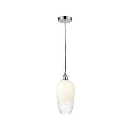 Innovations Brookhaven Flute 7in 1-Light Mini Pendant | Industrial Polished Chrome Steel and Opal Glass | Kitchen Island & | Model 616-1P-PC-G484-7OP
