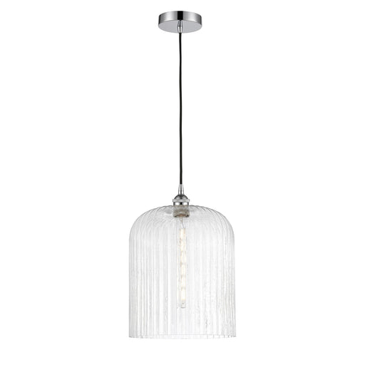 Innovations Bridal Veil 5in 1-Light Mini Pendant | Art Nouveau Polished Chrome Steel and Seedy Bell Glass | Kitchen Island & | Model 616-1P-PC-G559-12SDY