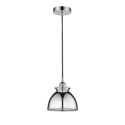 Innovations Adirondack 8.25in 1-Light Mini Pendant | Industrial Farmhouse Polished Chrome Steel and Metal Shade | Kitchen Island | Model 616-1P-PC-M14-PC