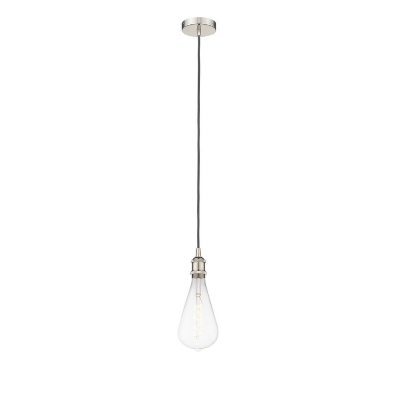 Innovations Edison 6.25in 1-Light Mini Pendant | Industrial Polished Nickel Steel and Polished Nickel Metal Shade | Kitchen | Model 616-1P-PN-BB125LED