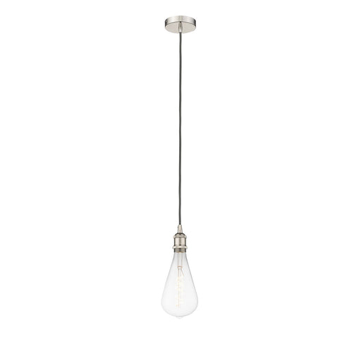 Innovations Edison 6.25in 1-Light Mini Pendant | Industrial Polished Nickel Steel and Polished Nickel Metal Shade | Kitchen | Model 616-1P-PN-BB125LED