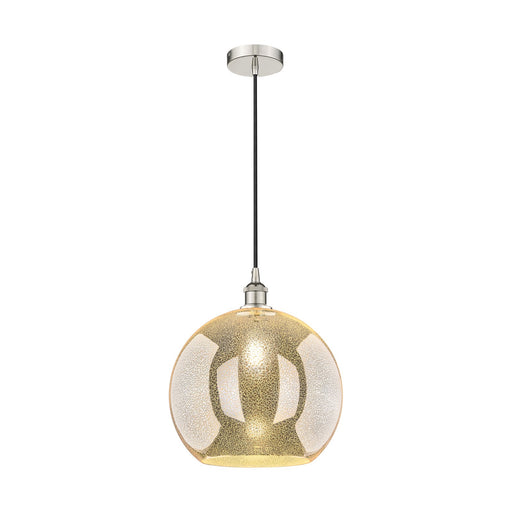 Innovations Athens 14in 1-Light Pendant | Industrial Polished Nickel and Mercury Glass | Kitchen Island & Dining Room | 13.75 x | Model 616-1P-PN-G128-14