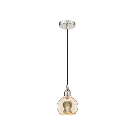 Innovations Athens 6in 1-Light Mini Pendant | Industrial Polished Nickel and Mercury Glass | Kitchen Island & Dining Room | 5.88 | Model 616-1P-PN-G128-6