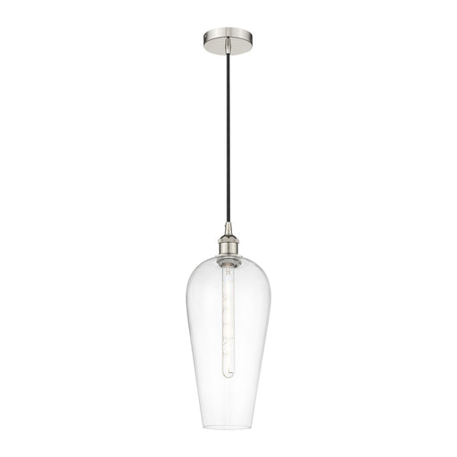 Innovations Chelsea 8in 1-Light Mini Pendant | Industrial Polished Nickel Steel and Clear Glass | Kitchen Island & Dining Room | Model 616-1P-PN-G456-8CL