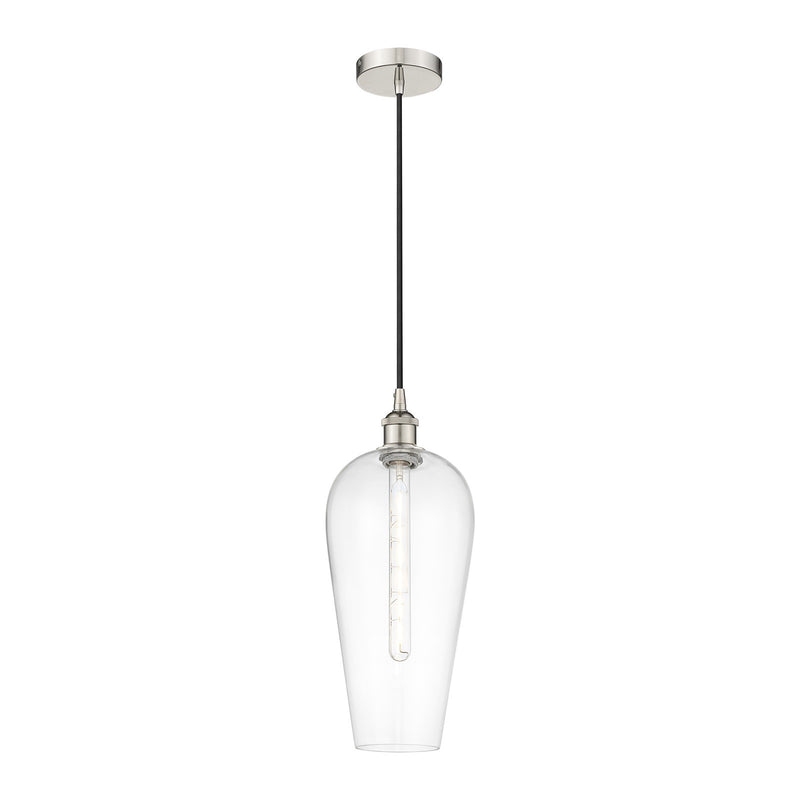 Innovations Chelsea 8in 1-Light Mini Pendant | Industrial Polished Nickel Steel and Clear Glass | Kitchen Island & Dining Room | Model 616-1P-PN-G456-8CL