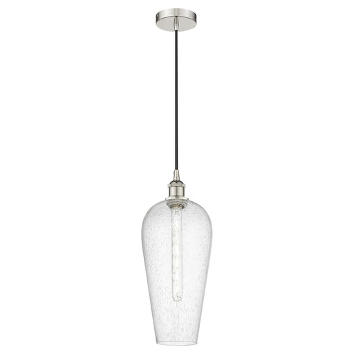 Innovations Chelsea 8in 1-Light Mini Pendant | Industrial Polished Nickel Steel and Seedy Glass | Kitchen Island & Dining Room | Model 616-1P-PN-G456-8SDY