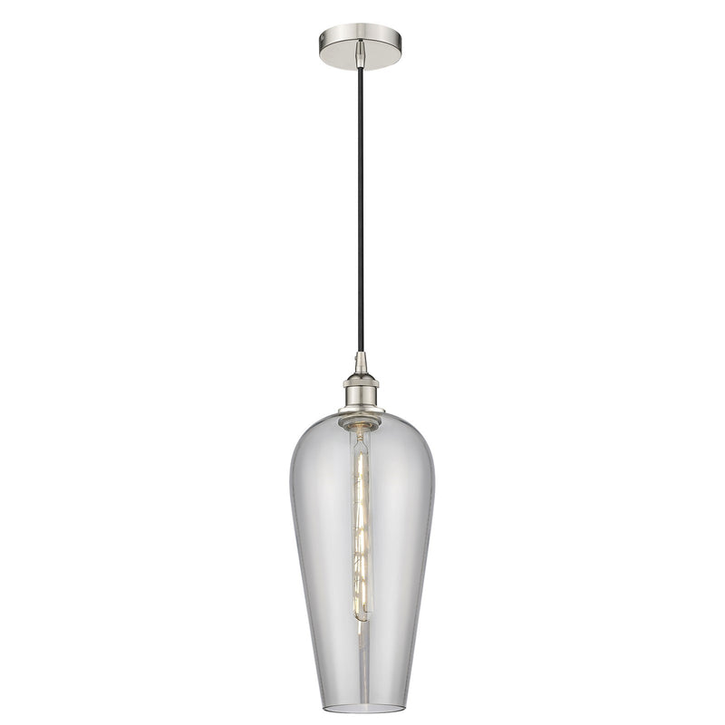 Innovations Chelsea 8in 1-Light Mini Pendant | Industrial Polished Nickel and Light Smoked Glass | Kitchen Island & Dining Room | Model 616-1P-PN-G456-8SM