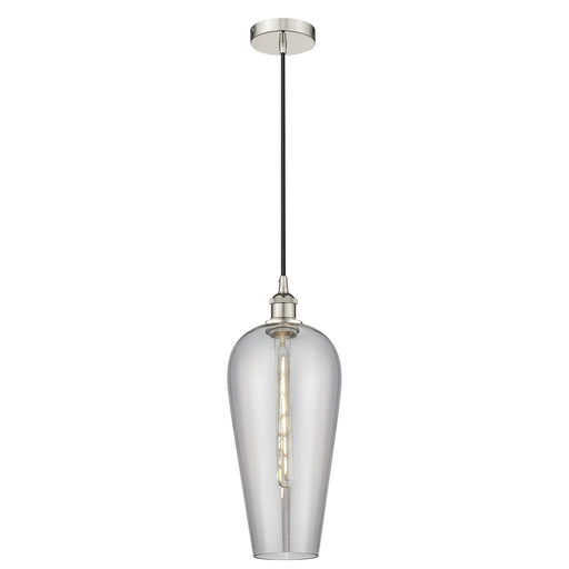 Innovations Chelsea 8in 1-Light Mini Pendant | Industrial Polished Nickel and Light Smoked Glass | Kitchen Island & Dining Room | Model 616-1P-PN-G456-8SM