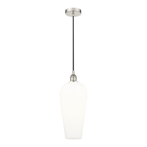 Innovations Chelsea 8in 1-Light Mini Pendant | Industrial Polished Nickel Steel and White Glass | Kitchen Island & Dining Room | Model 616-1P-PN-G456-8WH