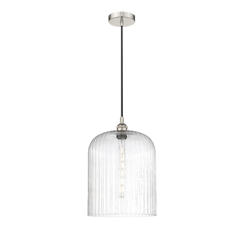 Innovations Bridal Veil 5in 1-Light Mini Pendant | Art Nouveau Polished Nickel Steel and Seedy Ribbed Glass | Kitchen Island | Model 616-1P-PN-G559-12SDY