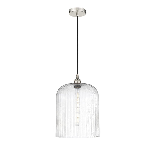 Innovations Bridal Veil 5in 1-Light Mini Pendant | Art Nouveau Polished Nickel Steel and Seedy Ribbed Glass | Kitchen Island | Model 616-1P-PN-G559-12SDY