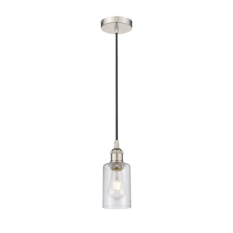 Innovations Clymer 1Lt 4" Cord Mini Pendant, Nickel/Seedy