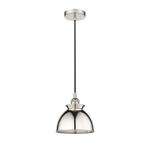 Innovations Adirondack 8.25in 1-Light Mini Pendant | Industrial Farmhouse Polished Nickel Steel and Cast Brass with Polished | Model 616-1P-PN-M14-PN