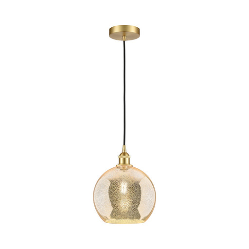 Innovations Athens 10in 1-Light Mini Pendant | Industrial Satin Gold Steel and Mercury Glass | Kitchen Island & Dining Room | 10 | Model 616-1P-SG-G128-10