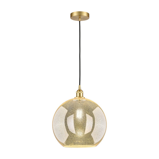 Innovations Athens 12in 1-Light Mini Pendant | Industrial Satin Gold and Mercury Glass | Kitchen Island & Dining Room | 11.75 x | Model 616-1P-SG-G128-12