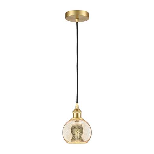 Innovations Athens 6in 1-Light Mini Pendant | Industrial Satin Gold Steel and Mercury Glass | Kitchen Island & Dining Room | 5.88 | Model 616-1P-SG-G128-6