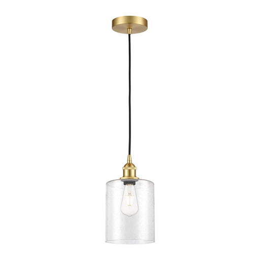 Innovations Paladin 7in 1-Light Mini Pendant | Farmhouse Satin Gold Steel and Seedy Glass | Kitchen Island & Dining Room | 7.12 | Model 616-1P-SG-G4424-7