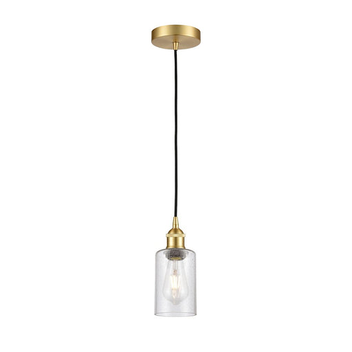 Innovations Clymer 1Lt 4" Cord Mini Pendant, Gold/Seedy