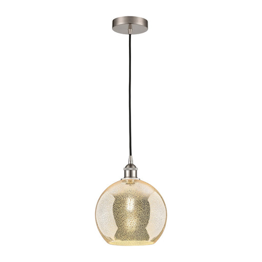 Innovations Athens 10in 1-Light Mini Pendant | Industrial Brushed Satin Nickel and Mercury Glass | Kitchen Island & Dining Room | Model 616-1P-SN-G128-10