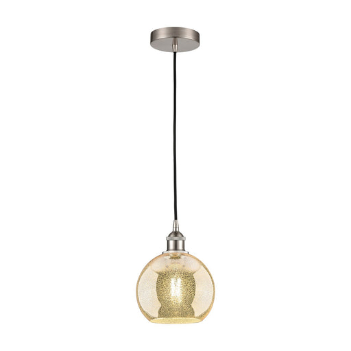 Innovations Athens 8in 1-Light Mini Pendant | Industrial Brushed Satin Nickel and Mercury Glass | Kitchen Island & Dining Room | Model 616-1P-SN-G128-8