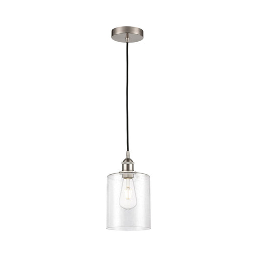 Innovations Paladin 7in 1-Light Mini Pendant | Farmhouse Brushed Satin Nickel Steel and Seedy Glass | Kitchen Island & Dining | Model 616-1P-SN-G4424-7