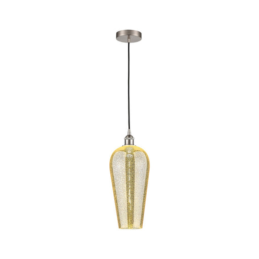 Innovations Chelsea 8in 1-Light Mini Pendant | Industrial Brushed Satin Nickel and Mercury Glass | Kitchen Island & Dining Room | Model 616-1P-SN-G456-8ME