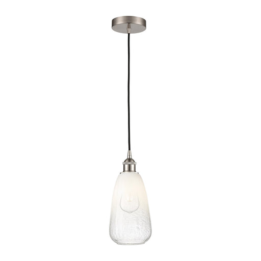 Innovations Brookhaven Almond 6in 1-Light Mini Pendant | Industrial Brushed Satin Nickel and Opal Glass | Kitchen Island & | Model 616-1P-SN-G480-6OP