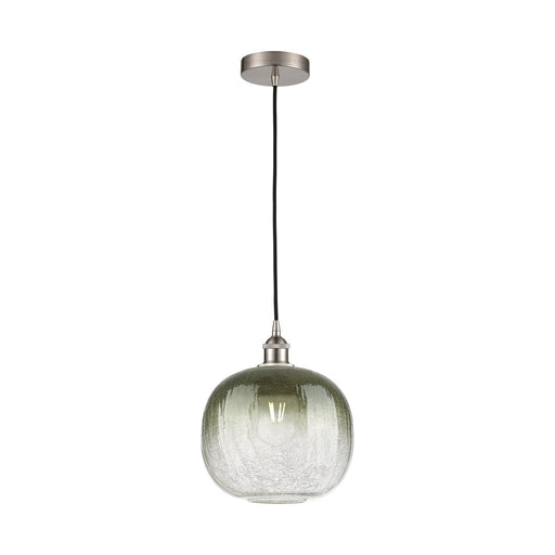 Innovations Brookhaven Sphere 11in 1-Light Mini Pendant | Industrial Brushed Satin Nickel and Matte Black Glass | Kitchen | Model 616-1P-SN-G481-10SL