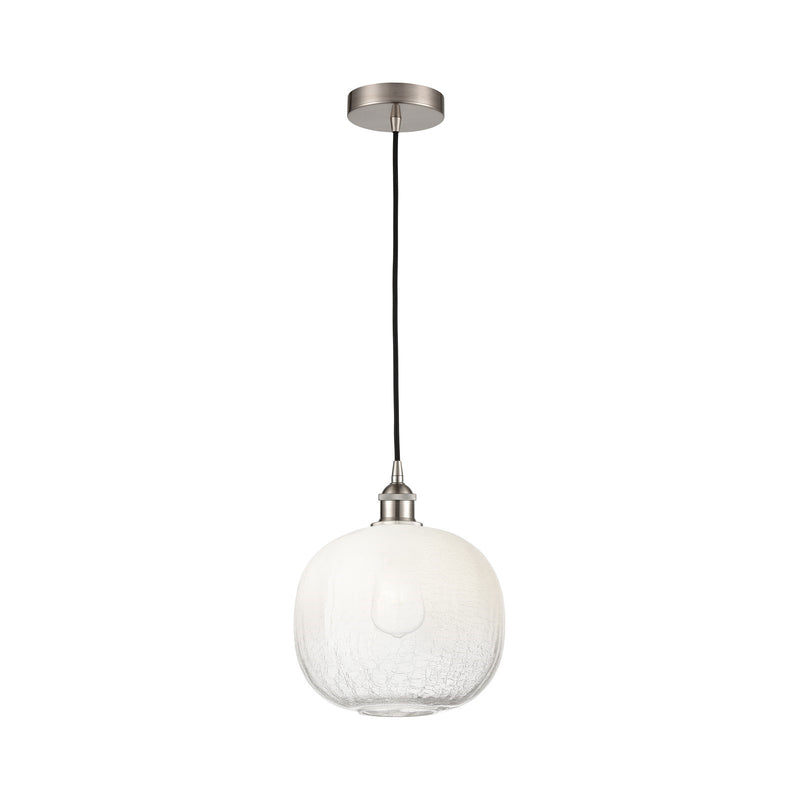 Innovations Brookhaven Globe 8in 1-Light Mini Pendant | Industrial Brushed Satin Nickel and Opal Glass | Kitchen Island & | Model 616-1P-SN-G483-8OP