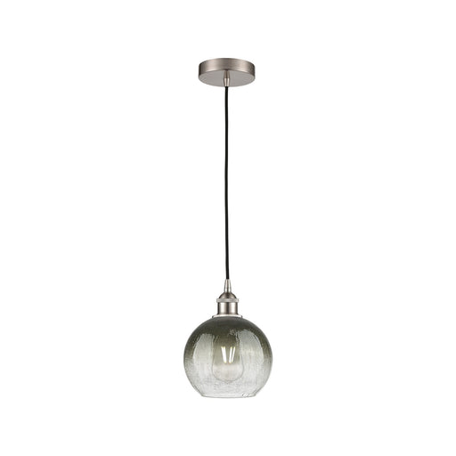 Innovations Brookhaven Globe 8in 1-Light Mini Pendant | Industrial Brushed Satin Nickel and Matte Black Glass | Kitchen Island | Model 616-1P-SN-G483-8SL