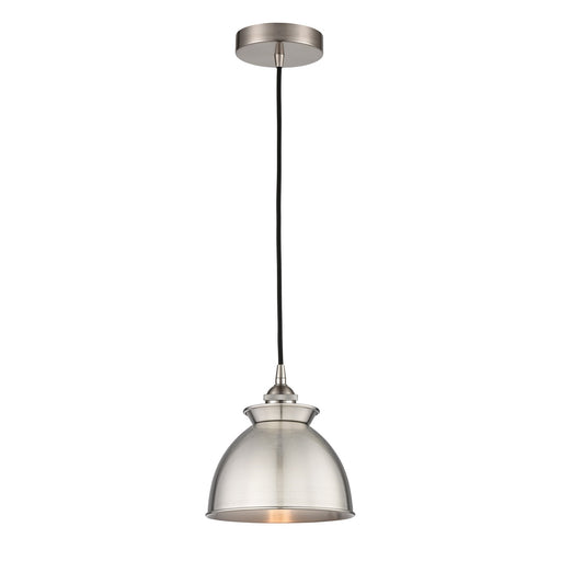Innovations Adirondack 8.25in 1-Light Mini Pendant | Industrial Farmhouse Brushed Satin Nickel Steel and Metal Shade | Kitchen | Model 616-1P-SN-M14-SN