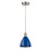 Innovations Plymouth Dome 1-Lt Mini Pendant, Nickel/Blue - 616-1P-SN-MBD-75-BL