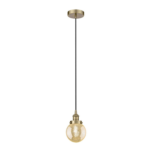 Innovations Beacon 6in 1-Light Mini Pendant | Industrial Antique Brass and Mercury Seeded Glass | Kitchen Island & Dining Room | Model 616-1PH-AB-G208-6