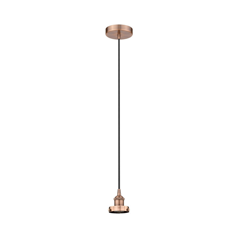 Innovations Lighting Edison 1-Light Mini Pendant | Industrial Antique Copper Steel and Cast Brass | Damp-Rated Kitchen Island & Dining | Model 616-1PH-AC