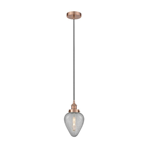 Innovations Geneseo 1Lt 6" Hung Mini Pendant, Copper/Clear