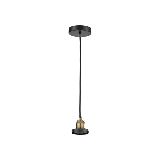 Innovations Lighting Edison 1-Light 4.75in Mini Pendant | Industrial Black Antique Brass Steel and Cast Brass | Kitchen Island & | Model 616-1PH-BAB