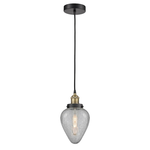 Innovations Geneseo 1Lt 6" Mini Pendant, Black Brass/Clear