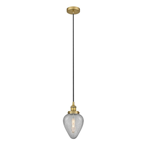 Innovations Geneseo 1Lt 6" Cord Mini Pendant, Brass/Clear