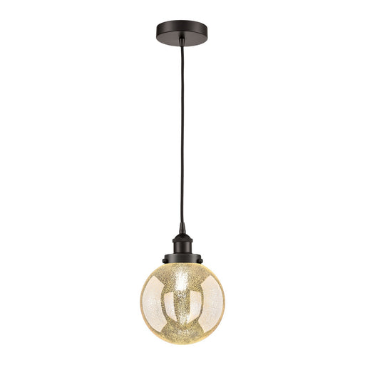 Innovations Beacon 8in 1-Light Mini Pendant | Industrial Oil Rubbed Bronze Steel and Mercury Seeded Glass | Kitchen Island & | Model 616-1PH-OB-G208-8