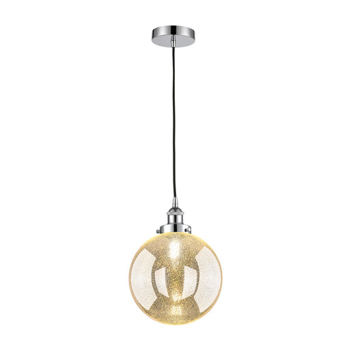Innovations Beacon 10in 1-Light Mini Pendant | Industrial Polished Chrome and Mercury Seeded Glass | Kitchen Island & Dining | Model 616-1PH-PC-G208-10