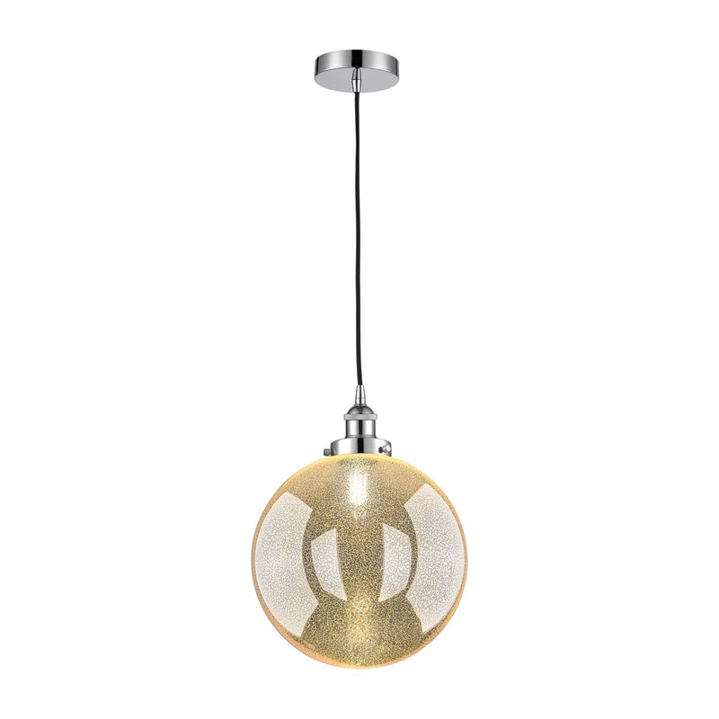 Innovations Beacon 12in 1-Light Mini Pendant | Industrial Polished Chrome and Mercury Seeded Glass | Kitchen Island & Dining | Model 616-1PH-PC-G208-12