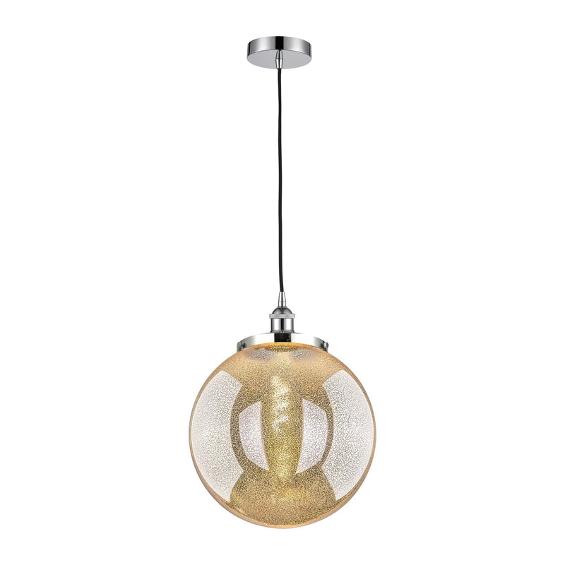 Innovations Beacon 14in 1-Light Mini Pendant | Traditional Polished Chrome and Mercury Glass | Kitchen Island & Dining Room | Model 616-1PH-PC-G208-14