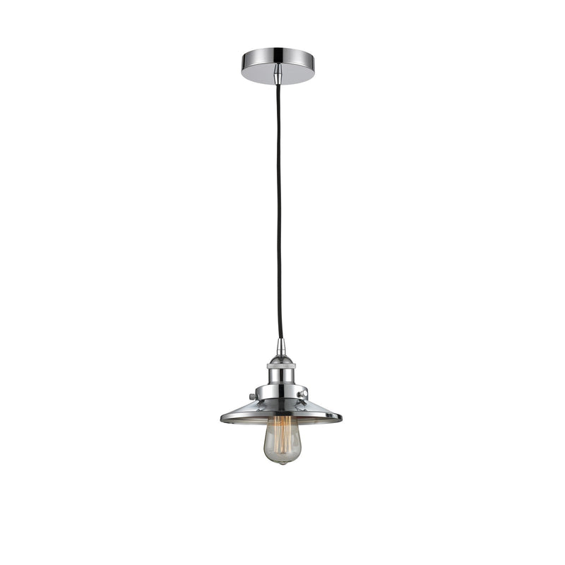 Innovations Edison 8in 1-Light Mini Pendant | Traditional Industrial Polished Chrome Steel and Cast Brass with Polished Chrome Metal | Model 616-1PH-PC-M7