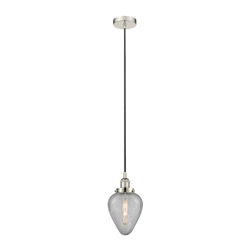 Innovations Geneseo 1Lt 6" Cord Mini Pendant, Nickel/Clear
