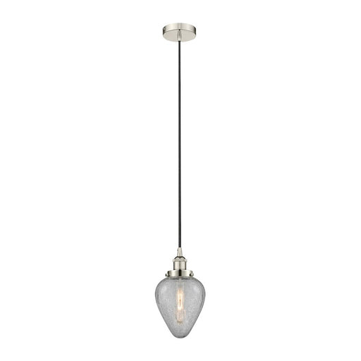 Innovations Geneseo 1Lt 6" Cord Mini Pendant, Nickel/Clear